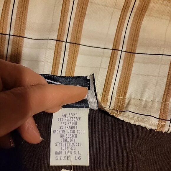 Women's Vintage Cleveland Street New York Pants size 16 Wide Cuff NEW Brown - Picture 11 of 11